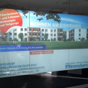 Selbstklebende Rückprojektionsfolie Nahaufnahme