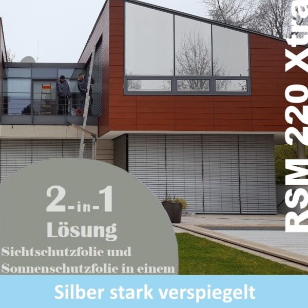Sichtschutzfolie RSM 220 Silber verspiegelt Außen