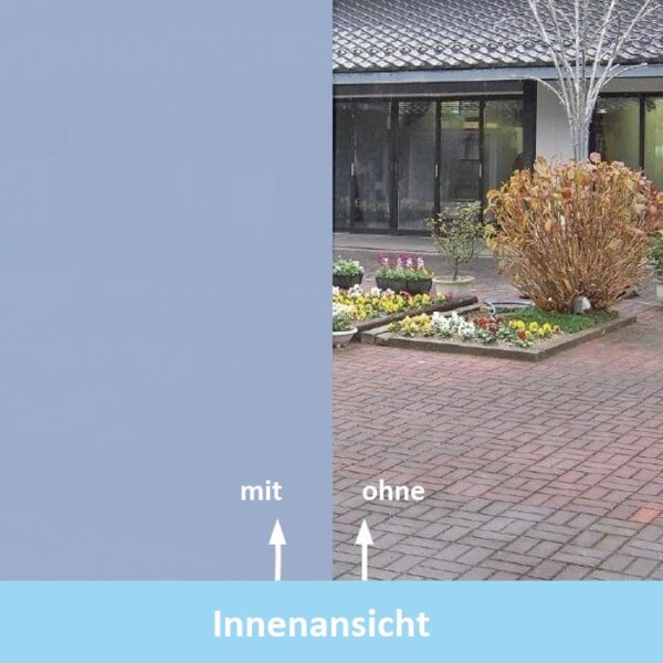 Sichtschutzfolie RSM 220 silber verspiegelt Innenansicht