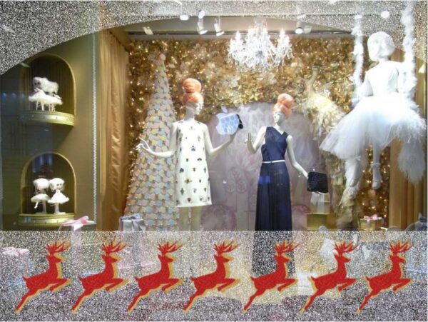 Dekorfolie Illustra snow auf einem Schaufenster