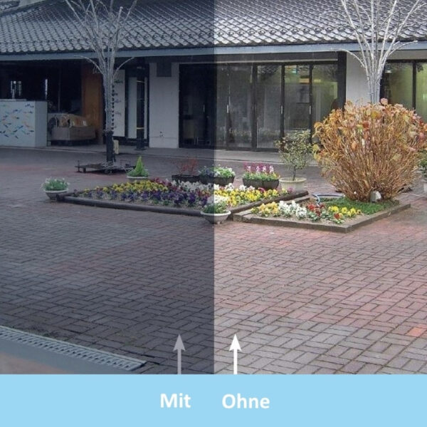 Spionspiegelfolie Silber verspiegelt Außen Innenansicht