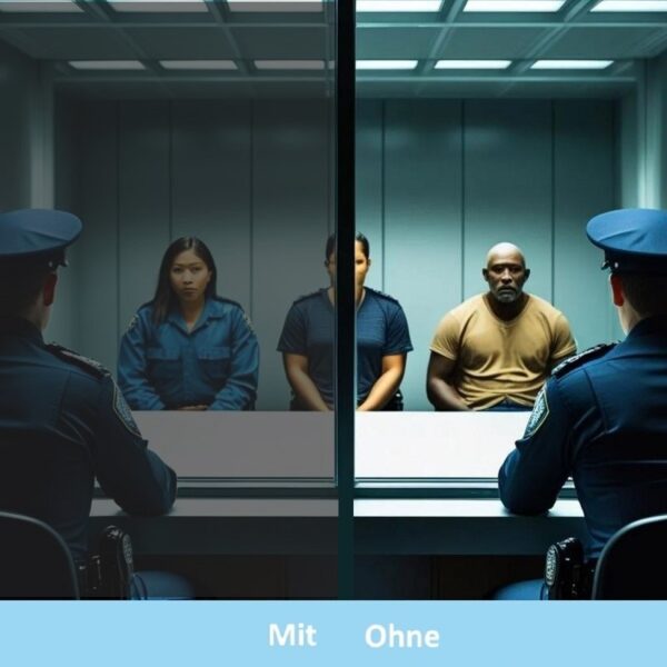 Spionspiegelfolie Silber verspiegelt Mit-Ohne Vergleich