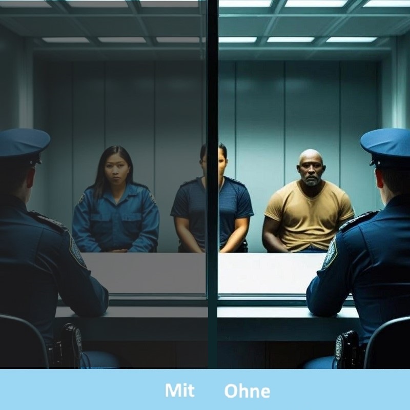 Spionspiegelfolie Silber verspiegelt Mit-Ohne Vergleich