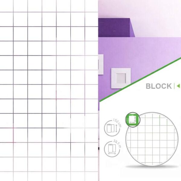 Sichtschutzfolie Block mit weißen Karos 20x20 mm
