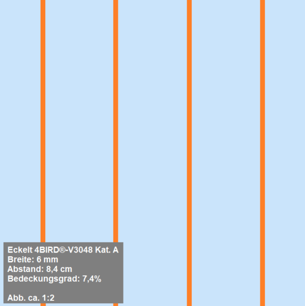 Vogelschutzfolie Linien orange
